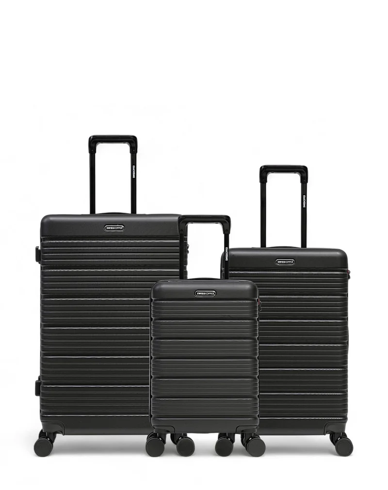 Lot de 3 Valises Rigides Grand Format, Taille Moyenne et Cabine XS LUGANO
