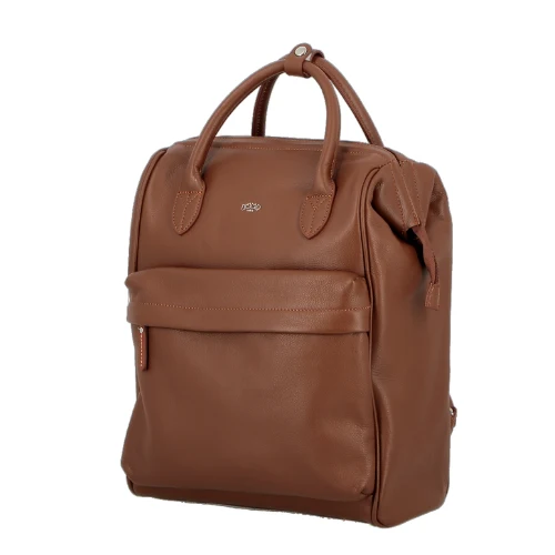 Sac à dos en cuir 38 cm - Uppsala Jump | Ouverture à plat