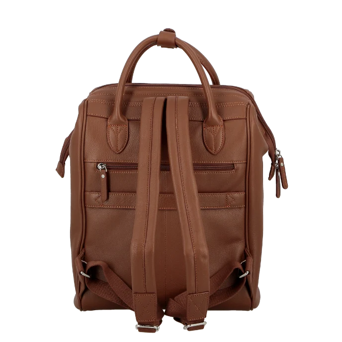 Sac à dos en cuir 38 cm - Uppsala Jump | Ouverture à plat