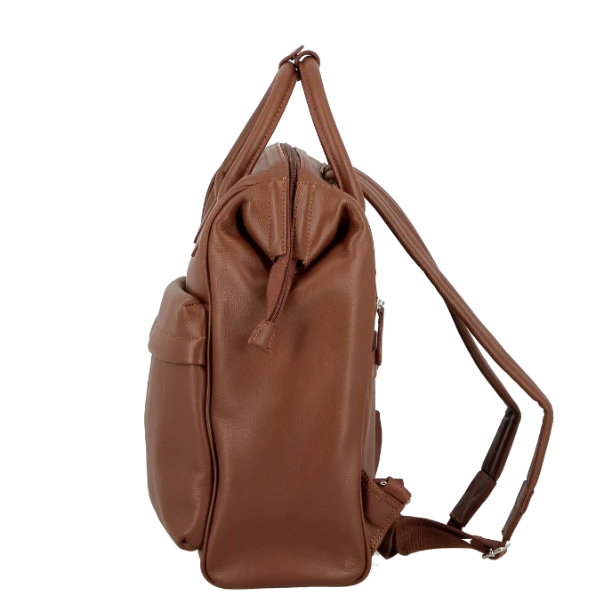 Sac à dos en cuir 38 cm - Uppsala Jump | Ouverture à plat