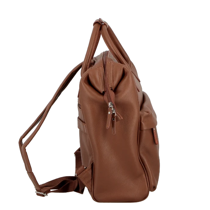 Sac à dos en cuir 38 cm - Uppsala Jump | Ouverture à plat