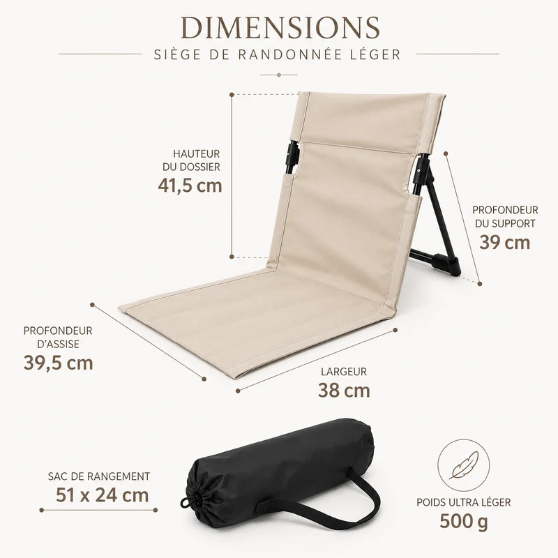 Chaise de camping légère randonnée