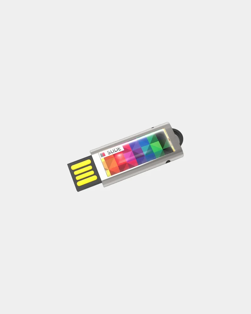 Clé USB métal chromé rétractable Slide à personnaliser