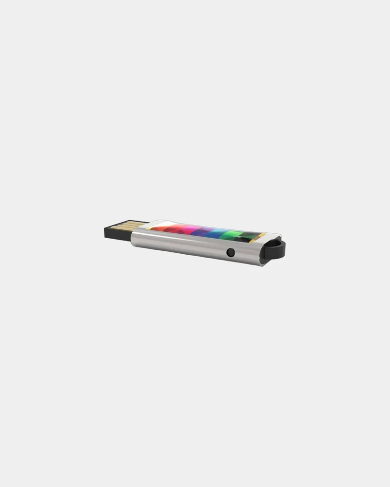 Clé USB métal chromé rétractable Slide à personnaliser