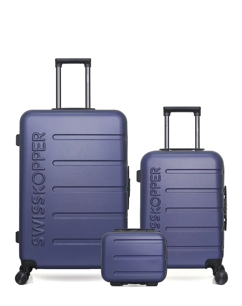 Lot de 3 Valises Rigides Grand Format, Cabine et Vanity AIGLE
