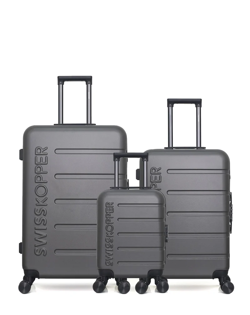 Lot de 3 Valises Rigides Grand Format, Taille Moyenne et Cabine XXS AIGLE