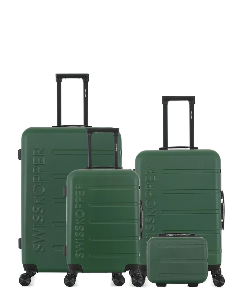 Lot de 4 Valises Rigides Grand Format, Taille Moyenne, Cabine et Vanity AIGLE