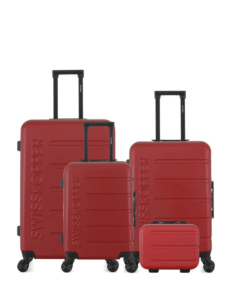 Lot de 4 Valises Rigides Grand Format, Taille Moyenne, Cabine et Vanity AIGLE