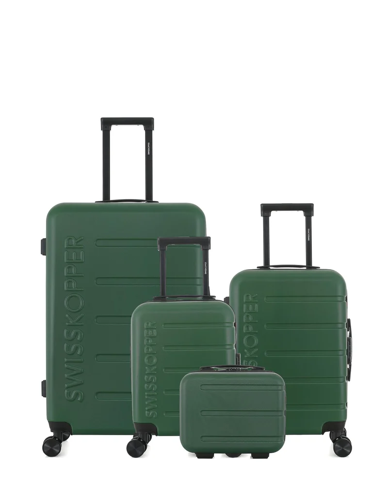 Lot de 4 Valises Rigides Grand Format, Cabine, Cabine XXS et Vanity AIGLE