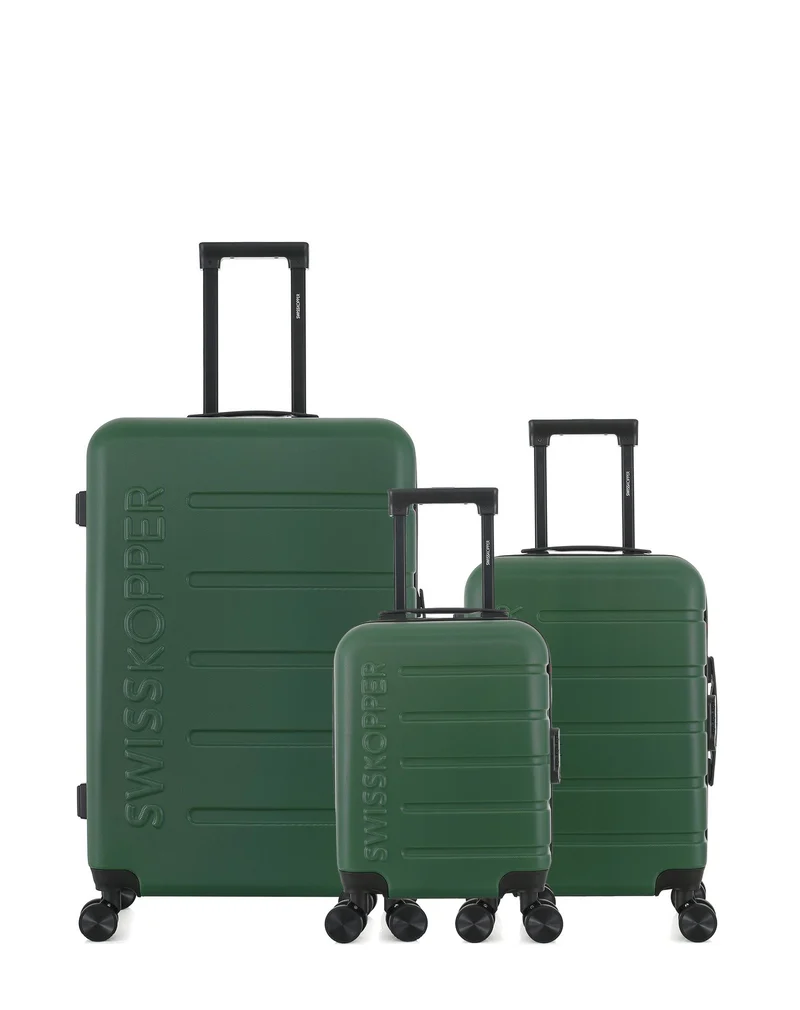 Lot de 3 Valises Rigides Grand Format, Cabine et Cabine XXS AIGLE
