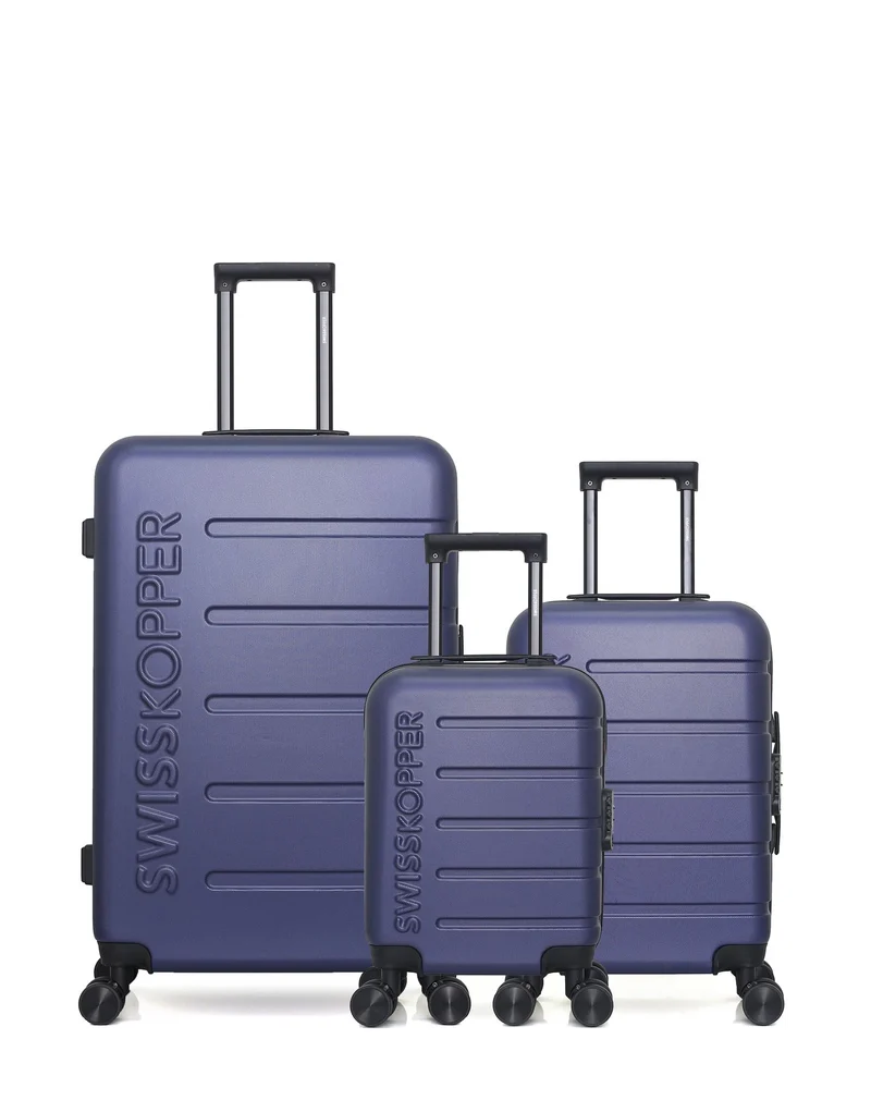 Lot de 3 Valises Rigides Grand Format, Cabine et Cabine XXS AIGLE
