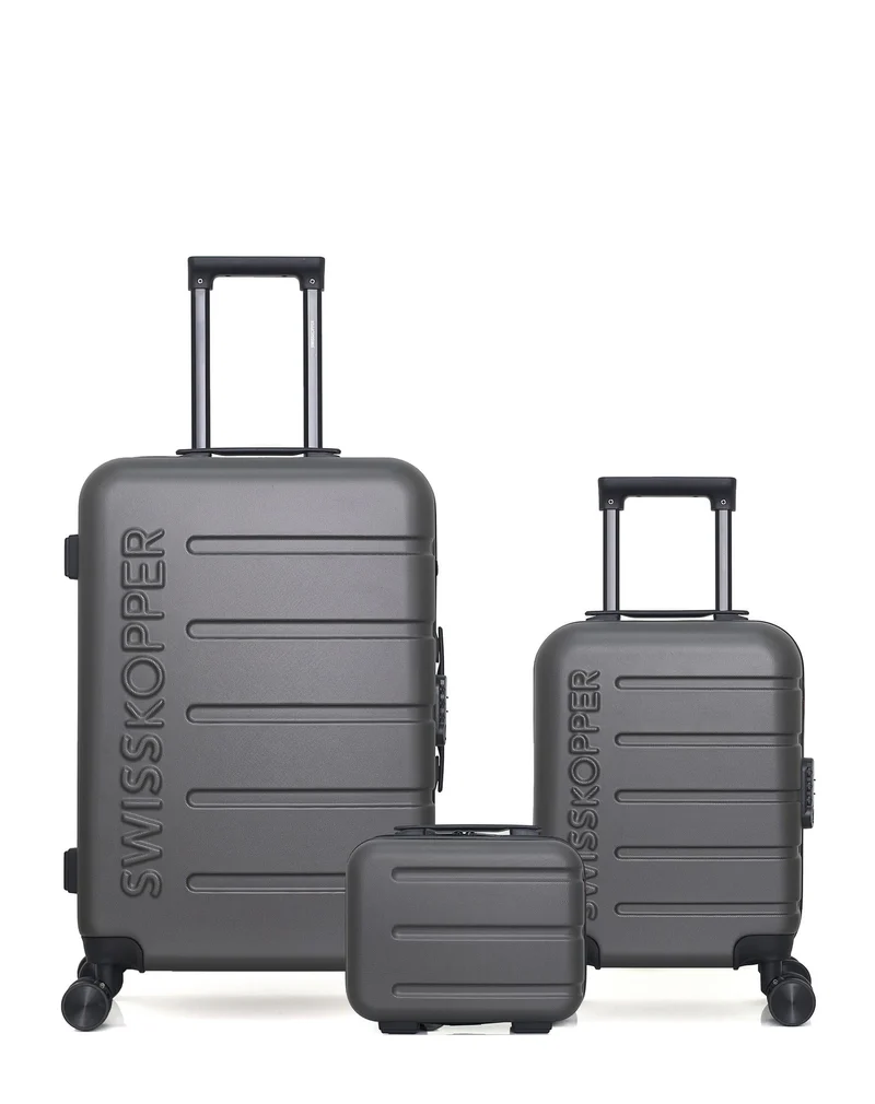 Lot de 3 Valises Rigides Taille Moyenne, Cabine XXS et Vanity AIGLE
