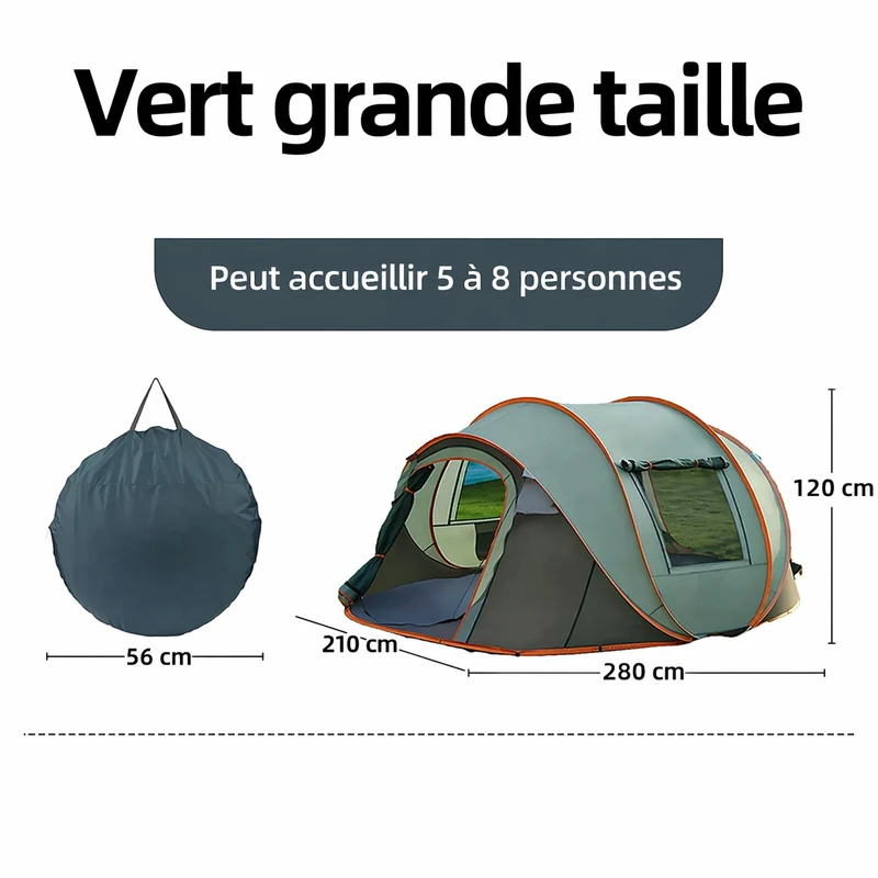 Grande tente camping familiale rapide à monter