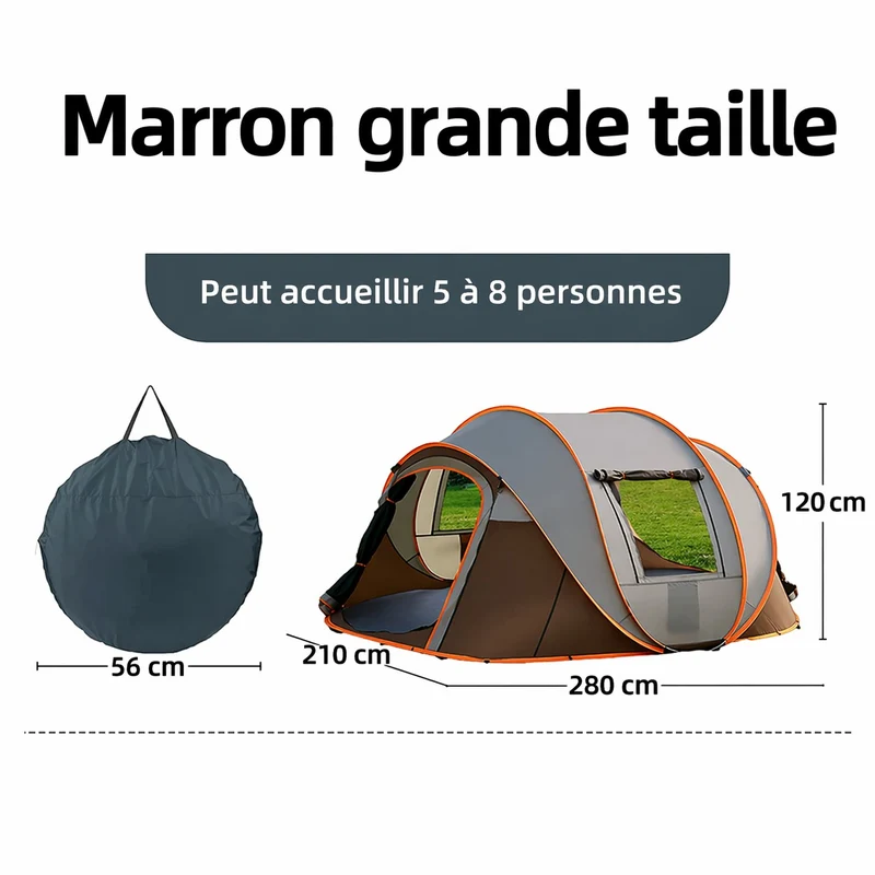 Grande tente camping familiale rapide à monter