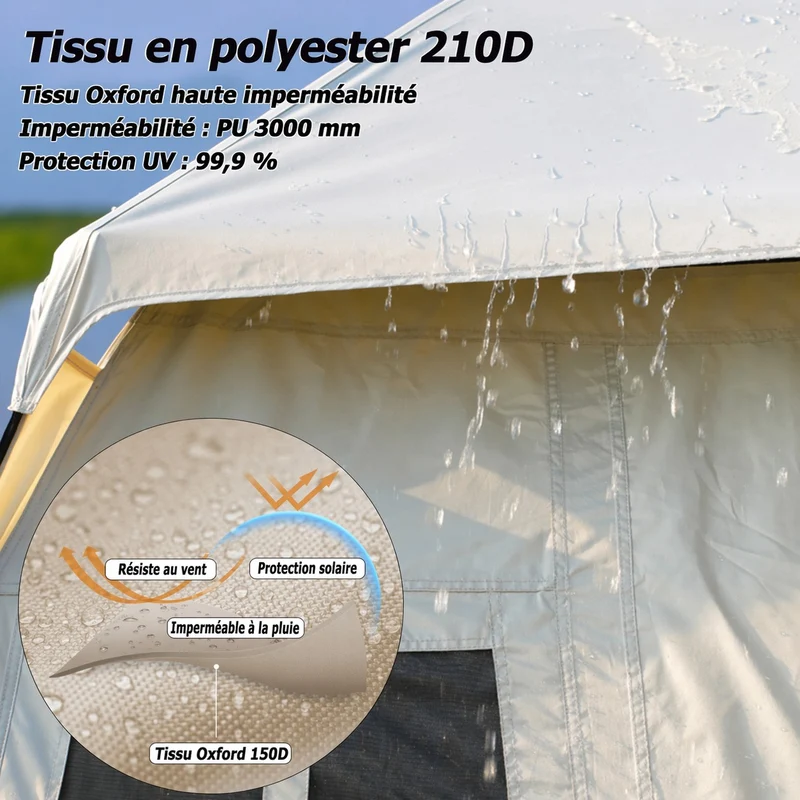 Tente camping randonnée automatique 3-4 personnes