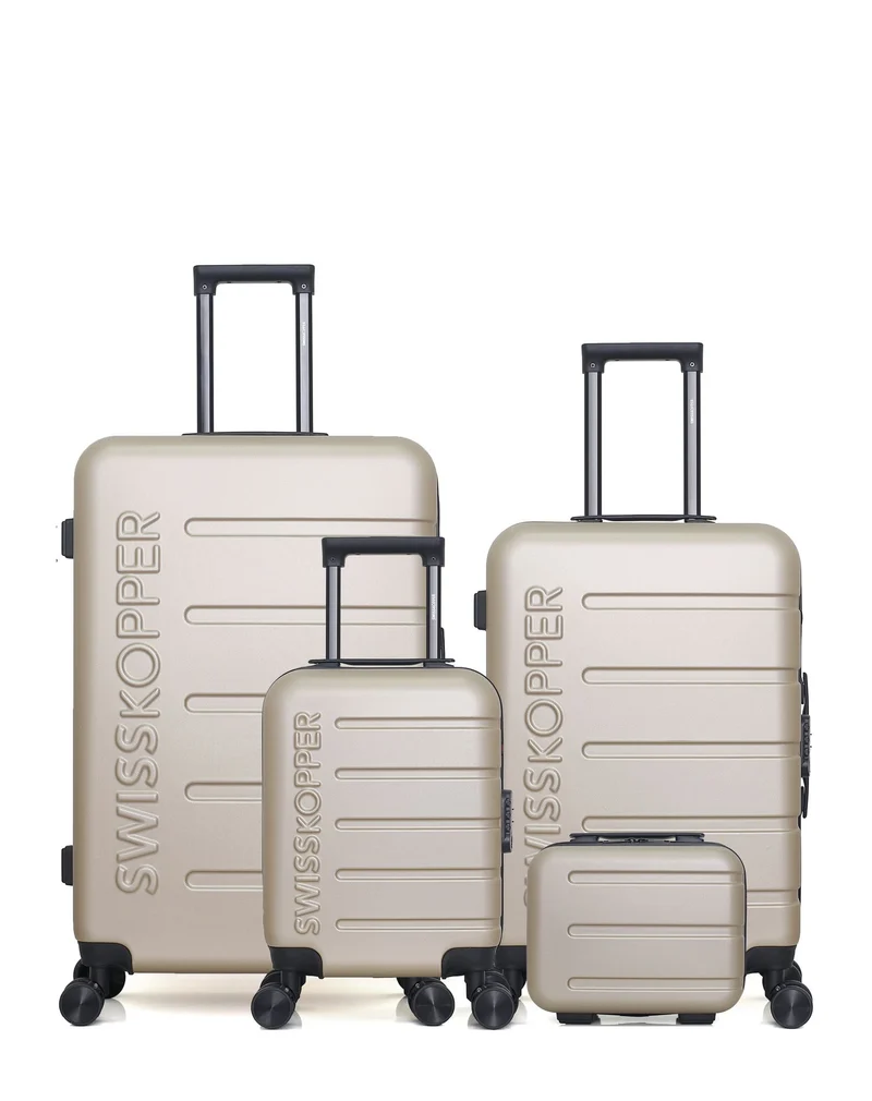Lot de 4 Valises Rigides Grand Format, Taille Moyenne, Cabine XXS et Vanity Aigle