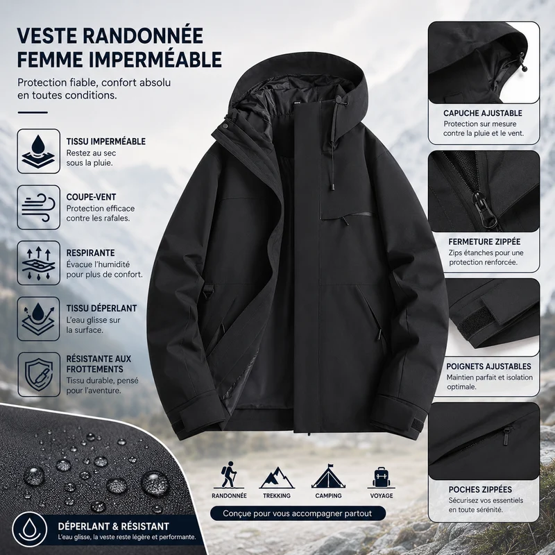 Veste randonnée femme imperméable