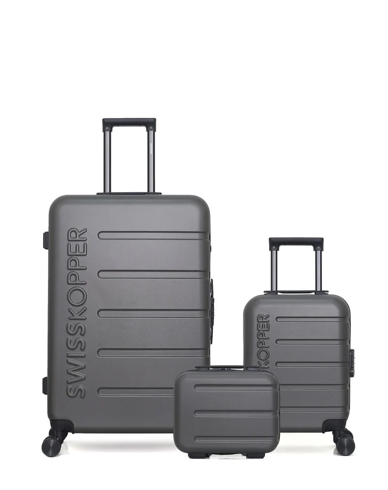 Lot de 3 Valises Rigides Grand Format, Cabine XXS et Vanity AIGLE