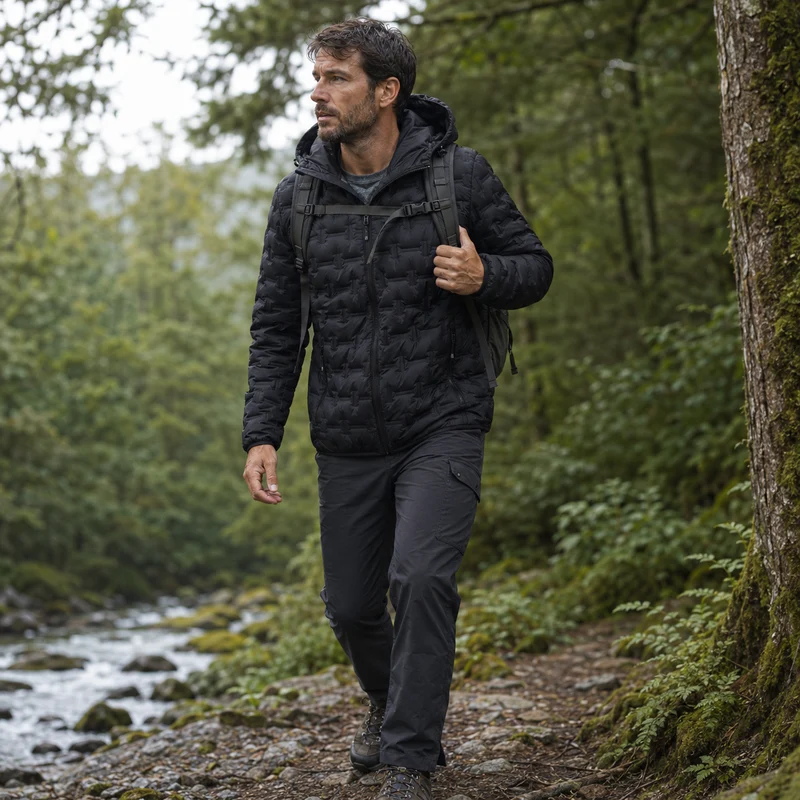 Veste trekking homme chaude à capuche