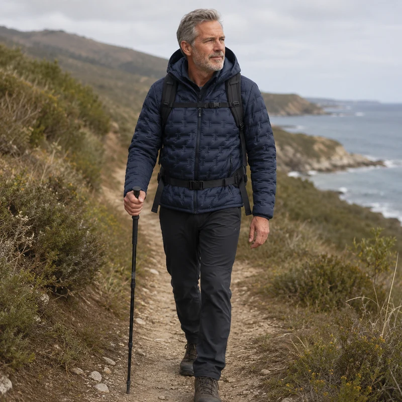 Veste trekking homme chaude à capuche