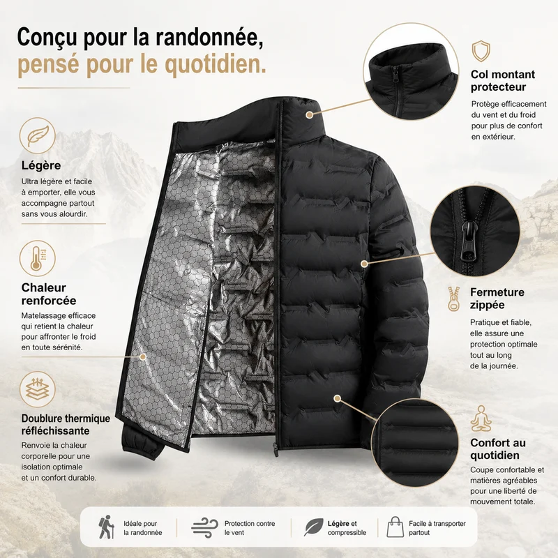 Doudoune randonnée homme légère chaude hiver