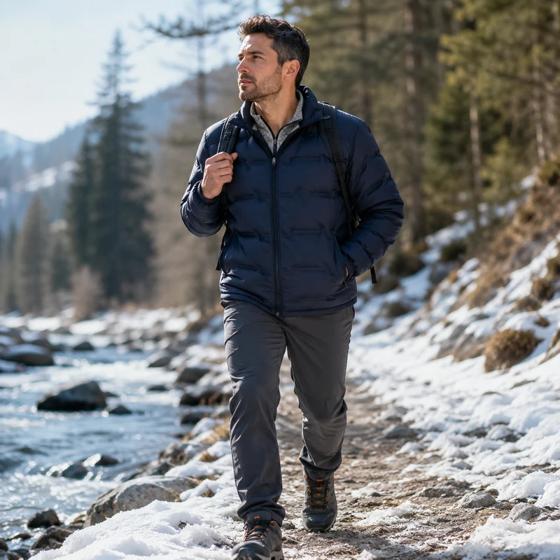 Doudoune randonnée homme chaude imperméable hiver