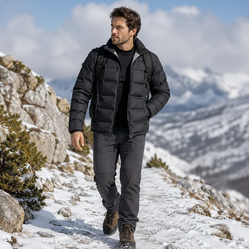 Doudoune randonnée homme chaude imperméable hiver