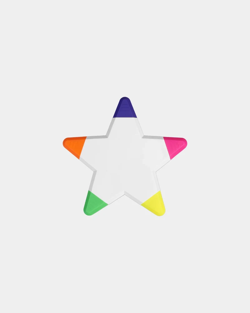 Surligneurs étoile x5 couleurs Solvig à personnaliser