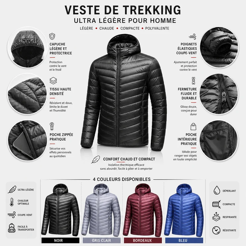 Doudoune randonnée homme ultra légère trekking