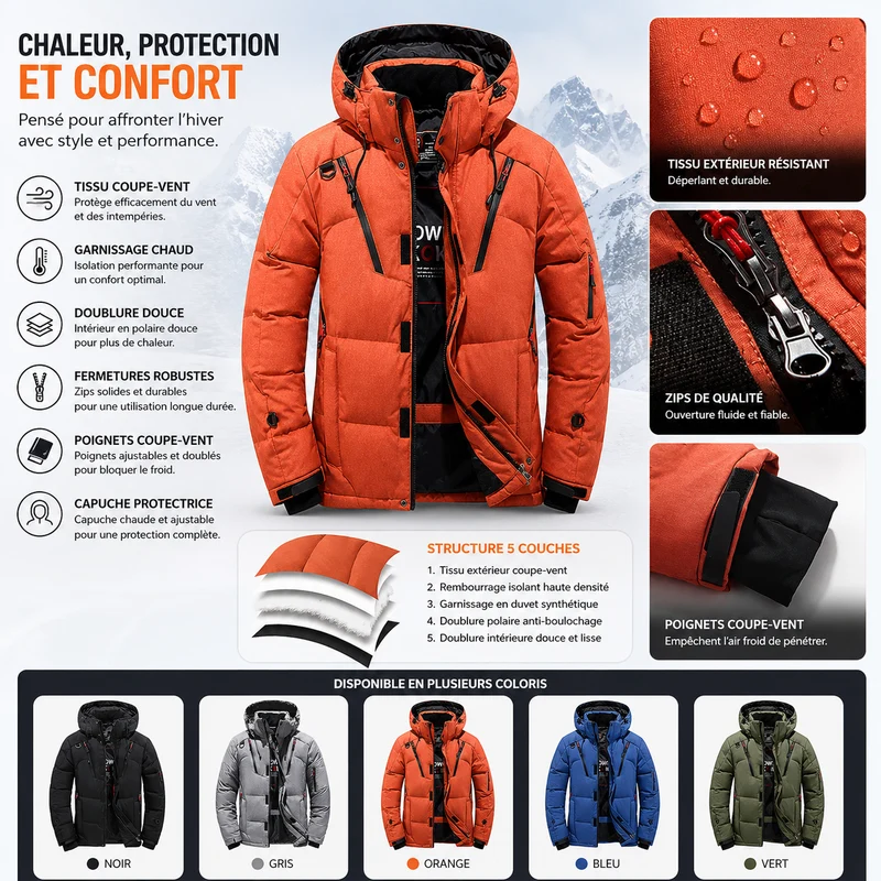 Doudoune randonnée homme chaude imperméable