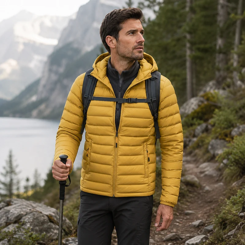 Doudoune trekking homme chaude coupe-vent