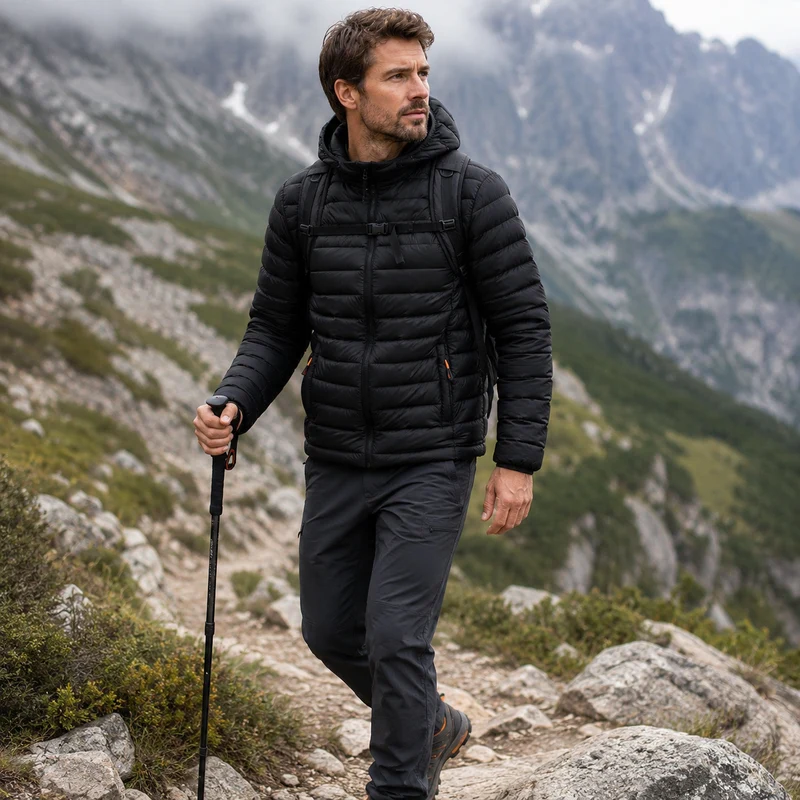 Doudoune trekking homme chaude coupe-vent