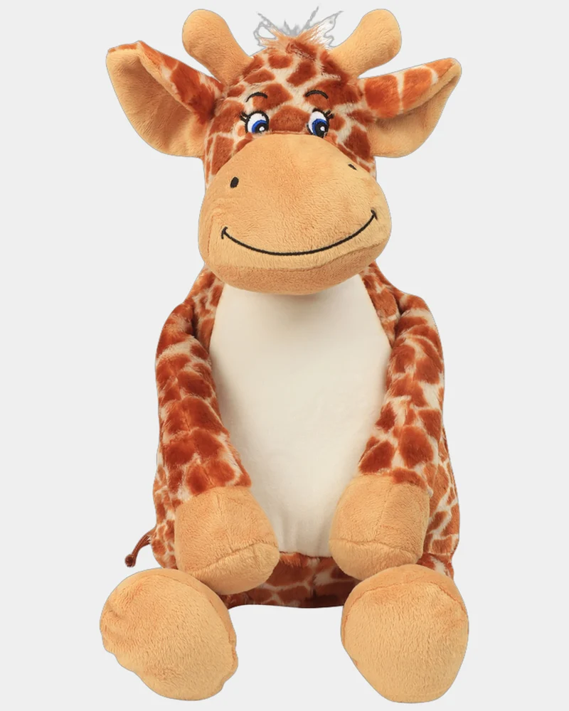 Peluche zippée Girafe polyester à personnaliser