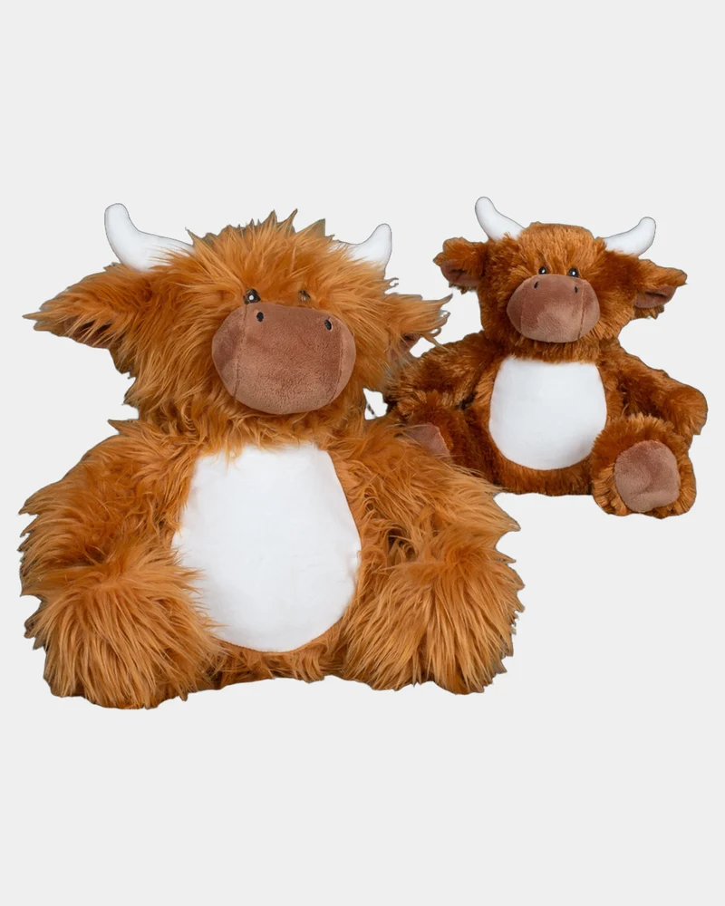 Peluche zippée vache polyester à personnaliser