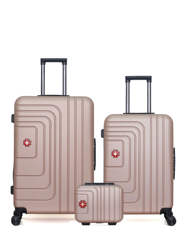Lot de 3 Valises Rigides Grand Format, Taille Moyenne et Vanity RUTI