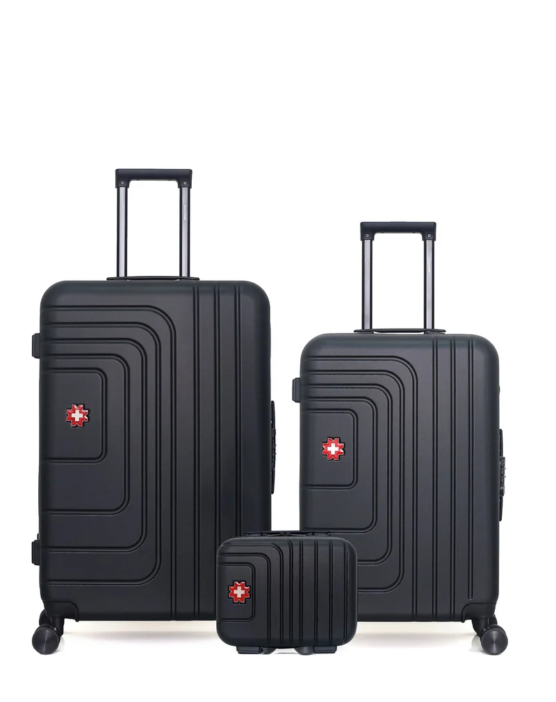 Lot de 3 Valises Rigides Grand Format, Taille Moyenne et Vanity RUTI