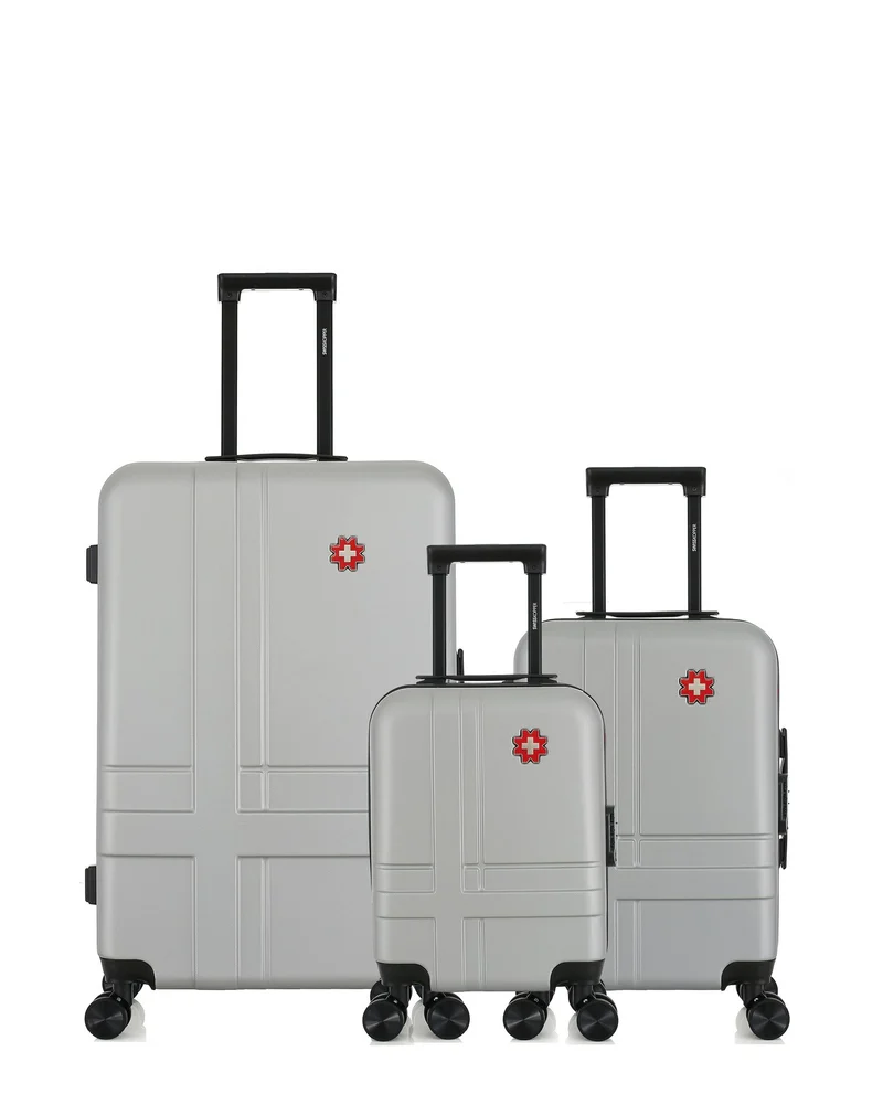 Lot de 3 Valises Rigides Grand Format, Cabine et Cabine XXS USTER
