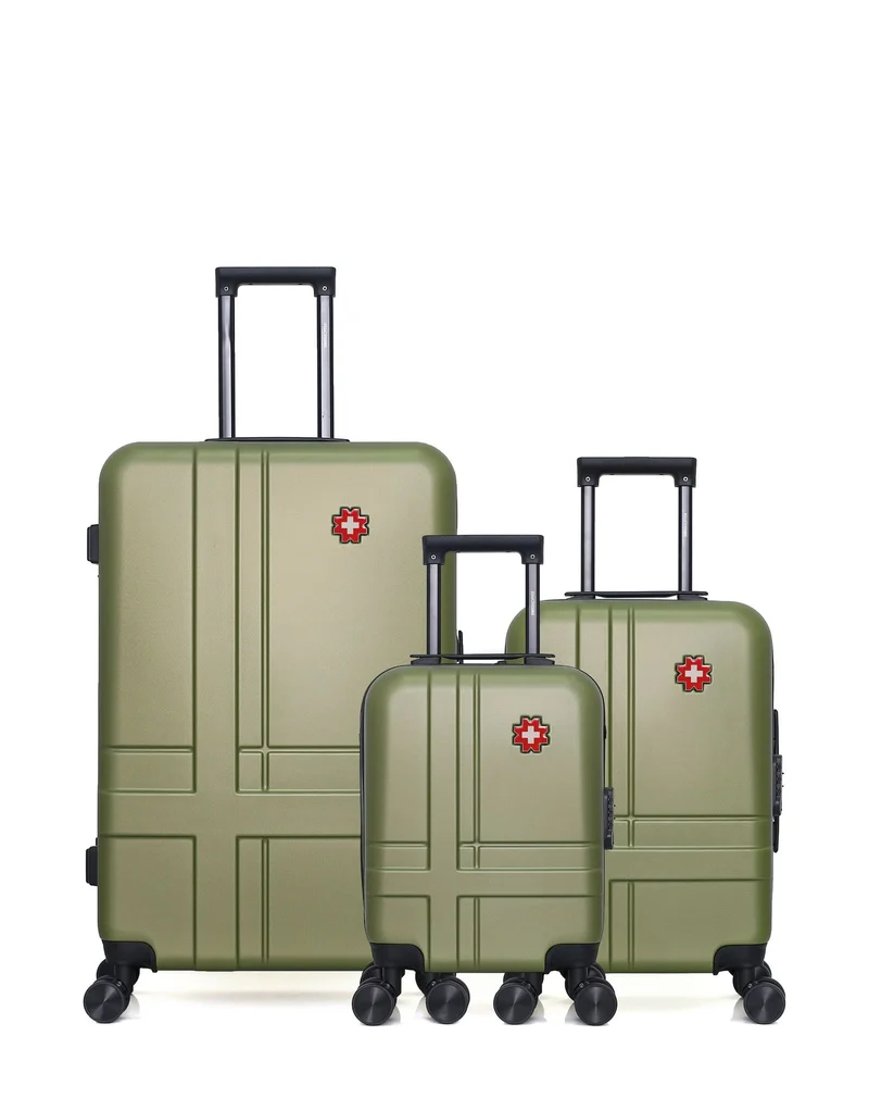 Lot de 3 Valises Rigides Grand Format, Cabine et Cabine XXS USTER