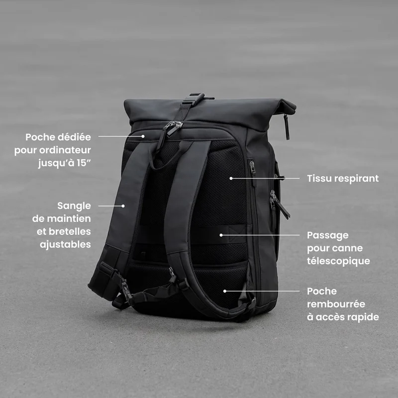 Sac à dos Rolltop - Obsidian Jump | Extensible