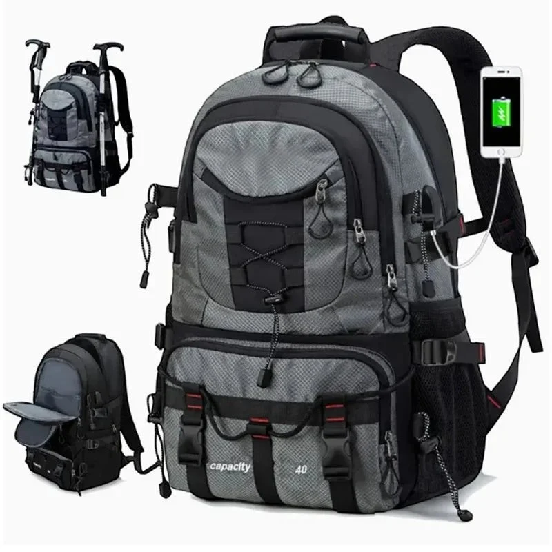 Sac à dos trekking imperméable avec port USB grande capacité