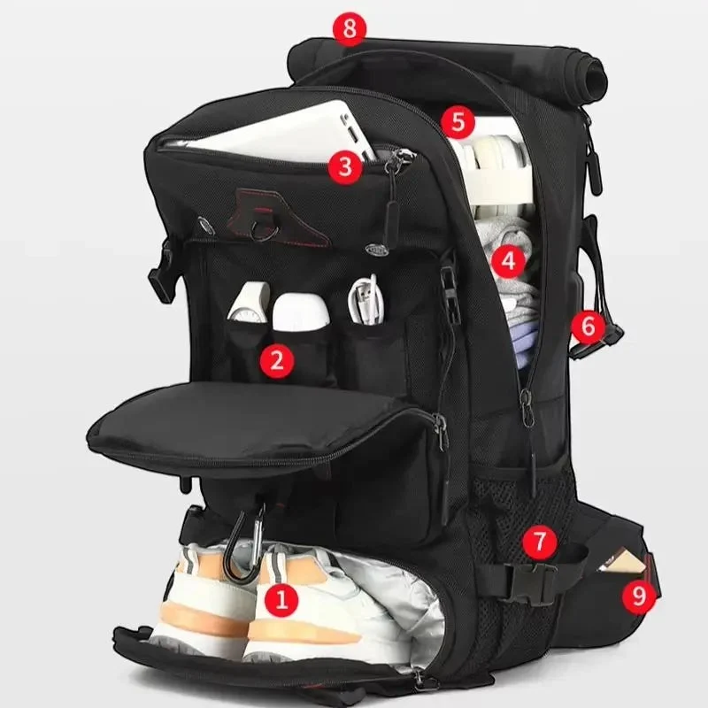 Sac à dos randonnée 80L imperméable multi-compartiments