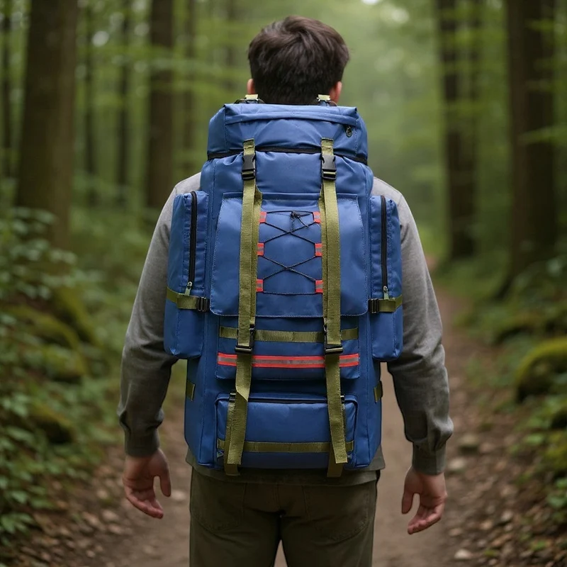Sac à dos randonnée 130L avec bande réfléchissante