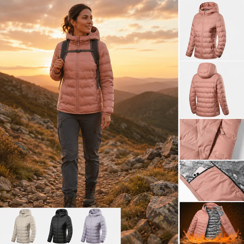 Doudoune randonnée femme chaude à capuche