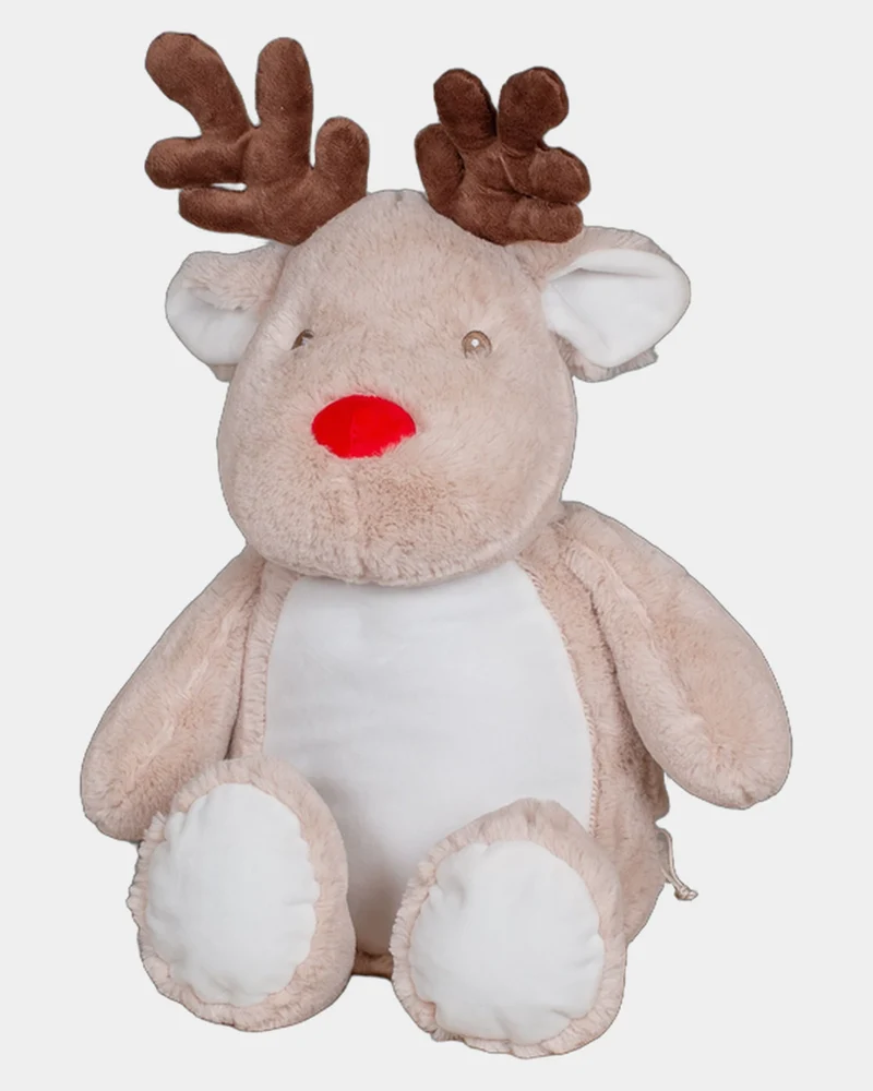 Peluche zippée Renne 46 cm à personnaliser