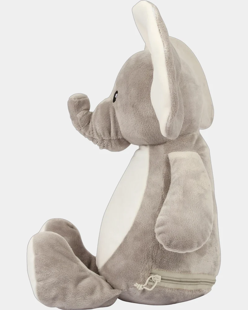 Peluche éléphant zippée à broder à personnaliser