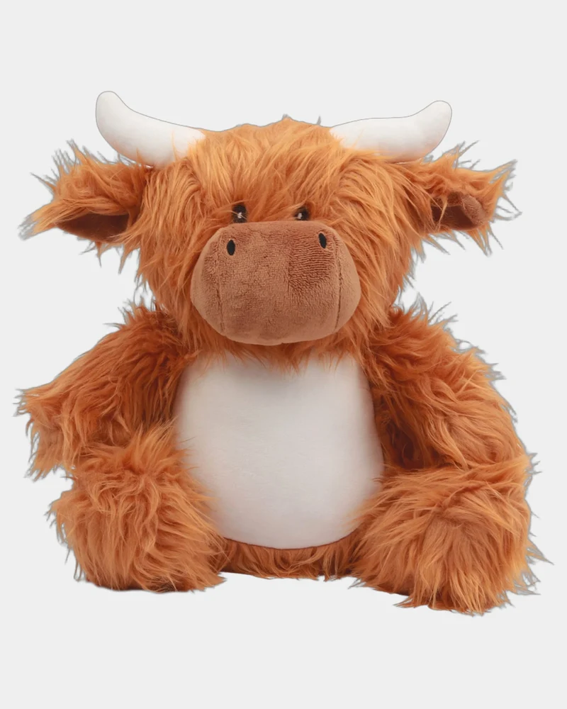 Peluche zippée vache polyester à personnaliser