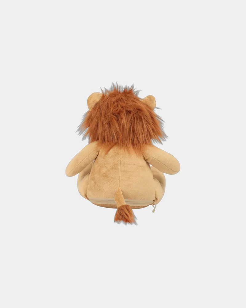 Peluche zippée Lion polyester à personnaliser