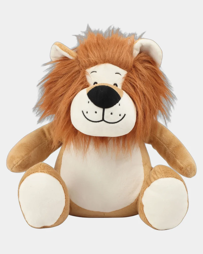 Peluche zippée Lion polyester à personnaliser