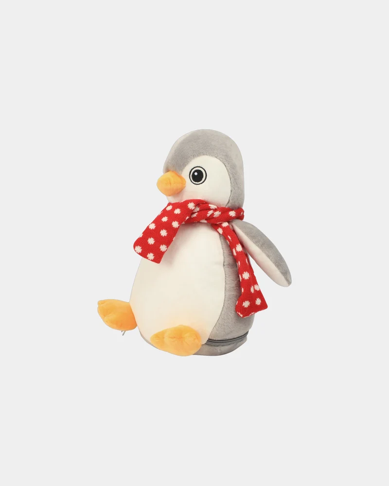 Peluche zippée Manchot polyester à personnaliser