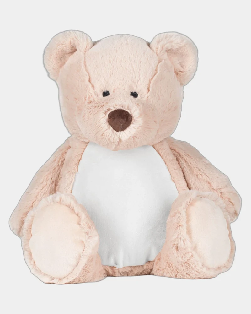 Peluche zippée Ours polyester 45 cm à personnaliser
